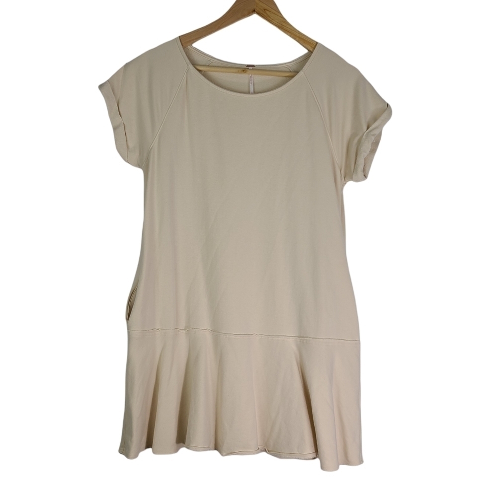 Free People Cream Sweater Dress Short Sleeves XS